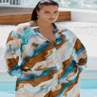 Printed Button Up Top image number null