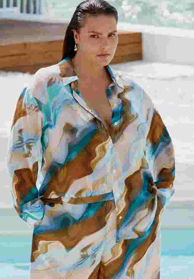 Printed Button Up Top image number 0