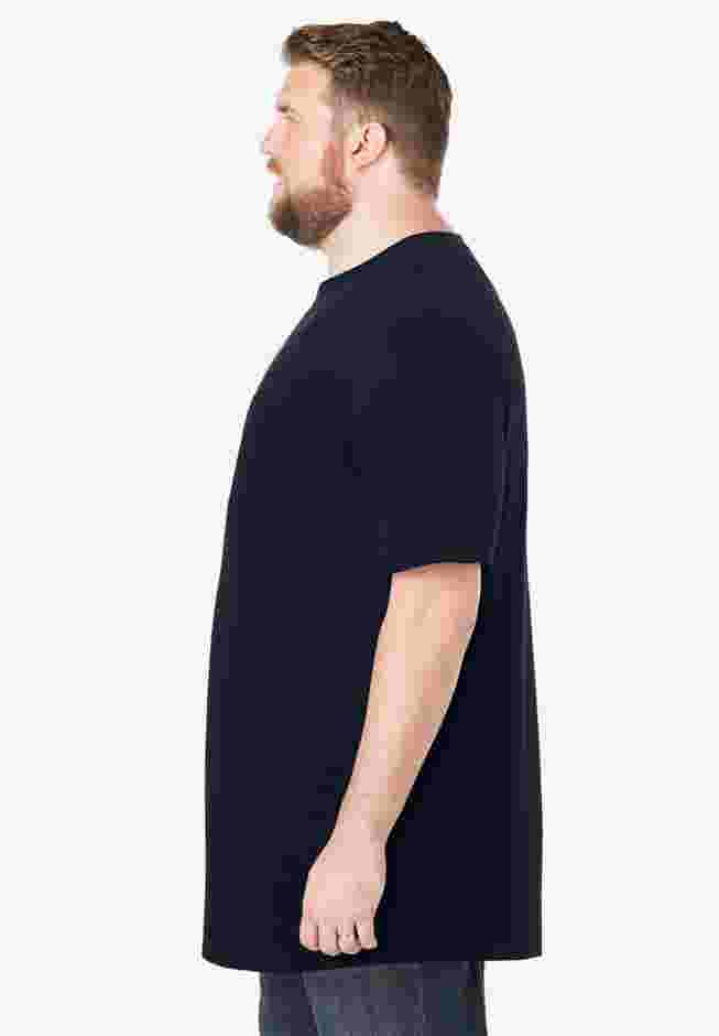 Shrink-Less Lightweight Longer-Length Crewneck Pocket T-Shirt image number 2