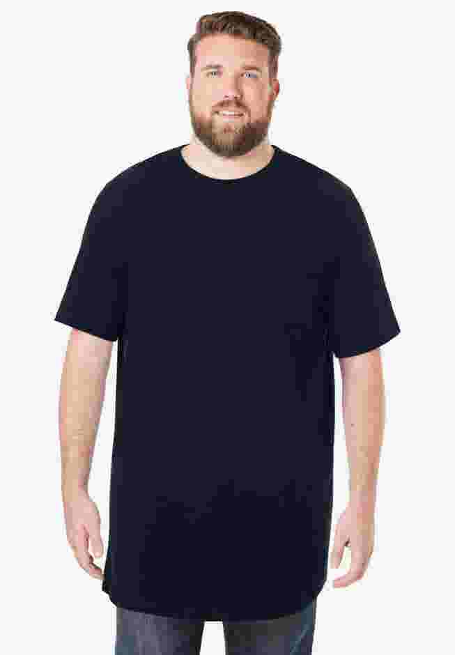 Shrink-Less Lightweight Longer-Length Crewneck Pocket T-Shirt image number 0