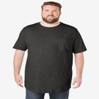 Shrink-Less™ Lightweight Longer-Length Crewneck Pocket T-Shirt image number null
