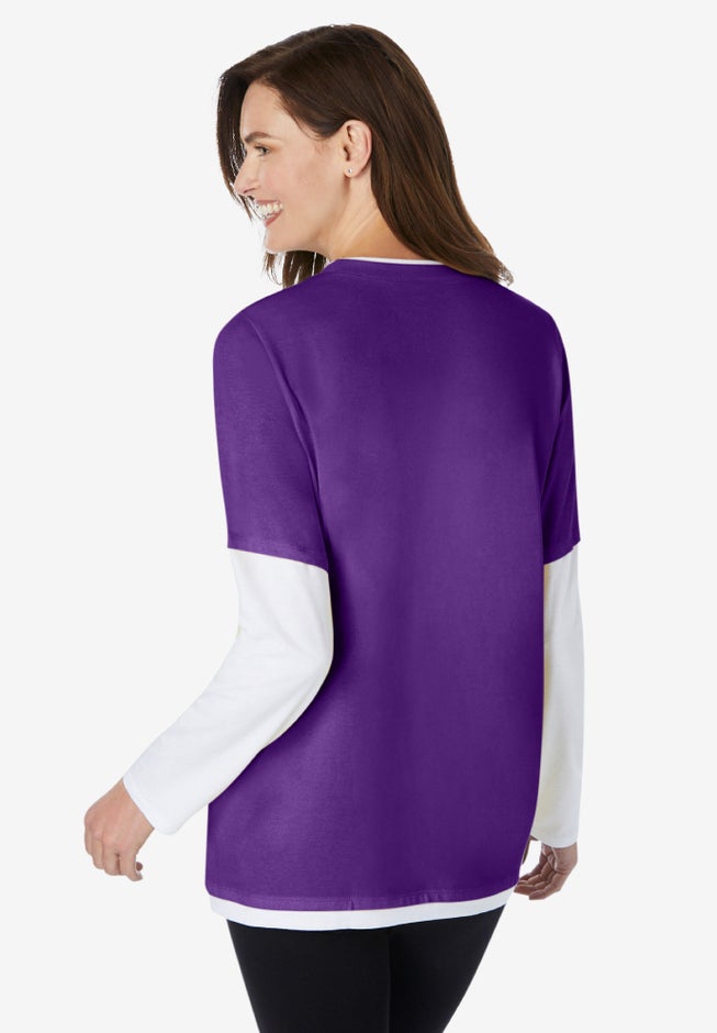 Layered-Look Crewneck Tee image number 1