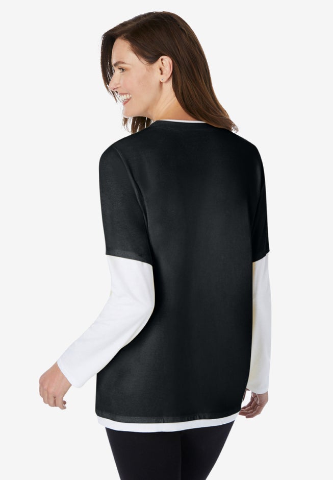 Layered-Look Crewneck Tee image number 1