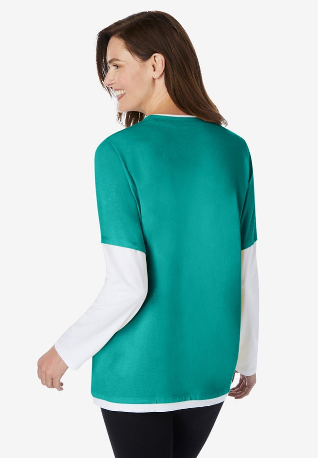 Layered-Look Crewneck Tee image number 1