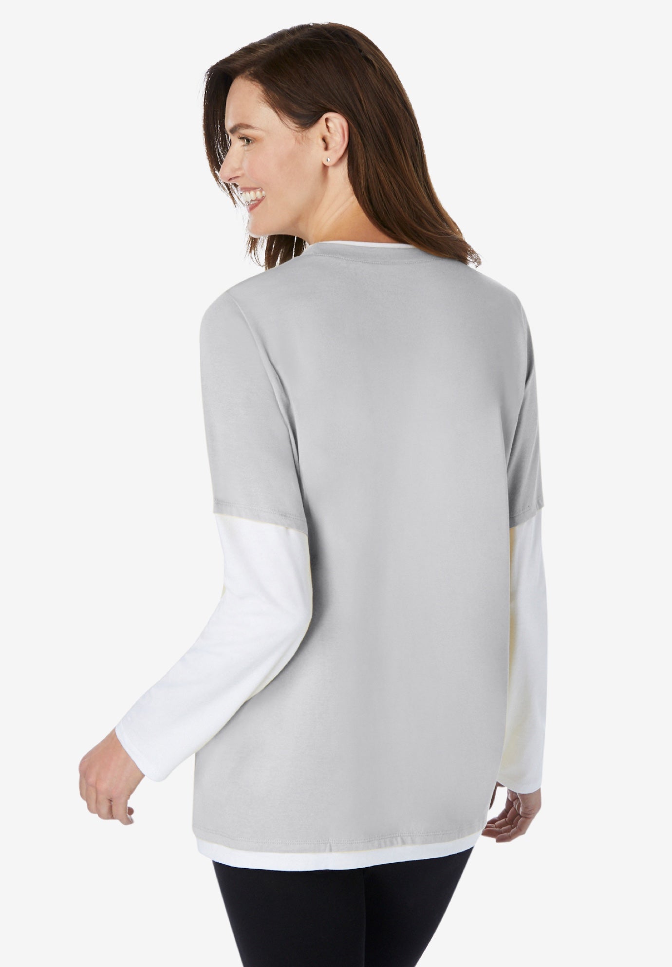 Layered-Look Crewneck Tee image number 1