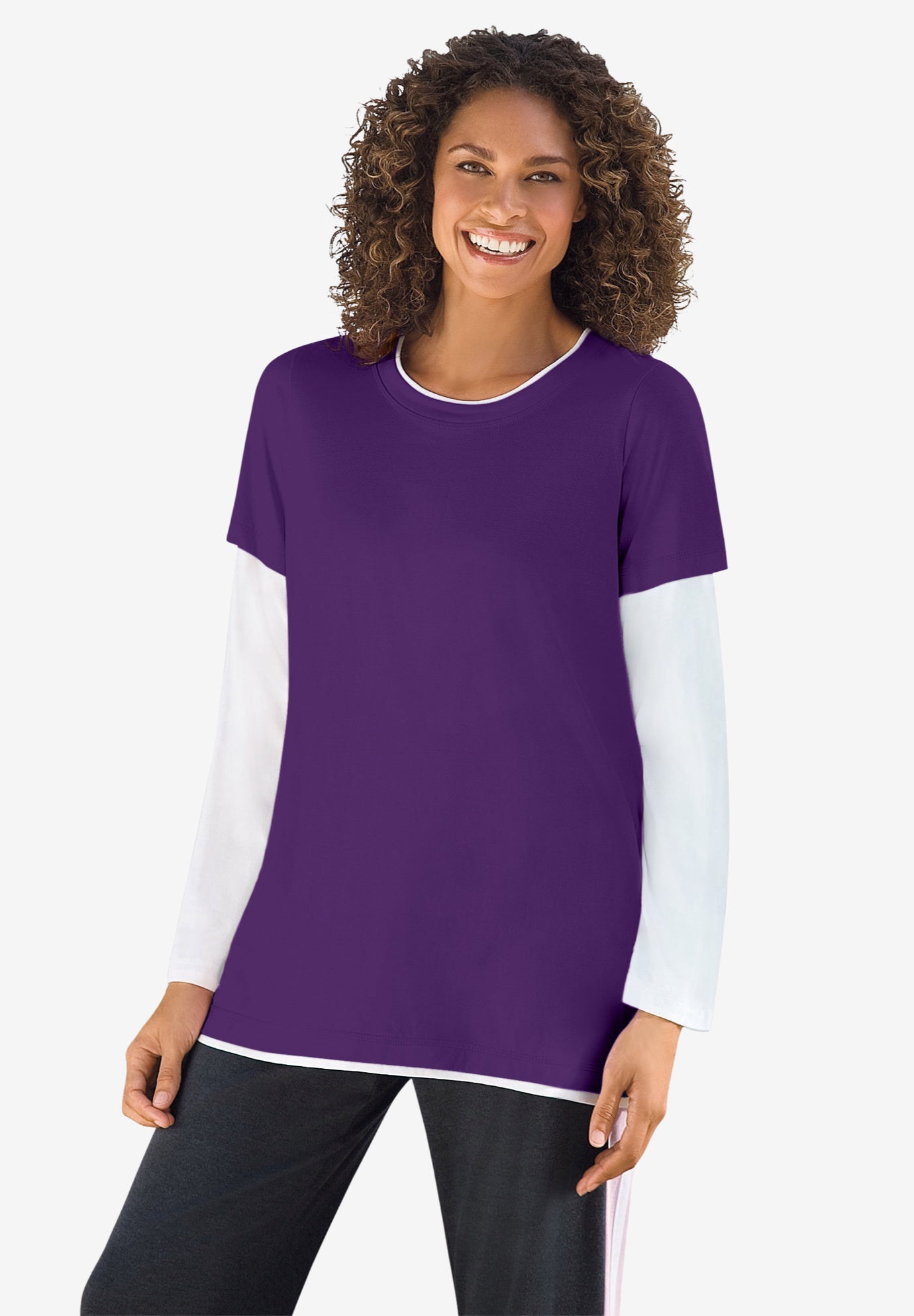 Layered-Look Crewneck Tee image number 0