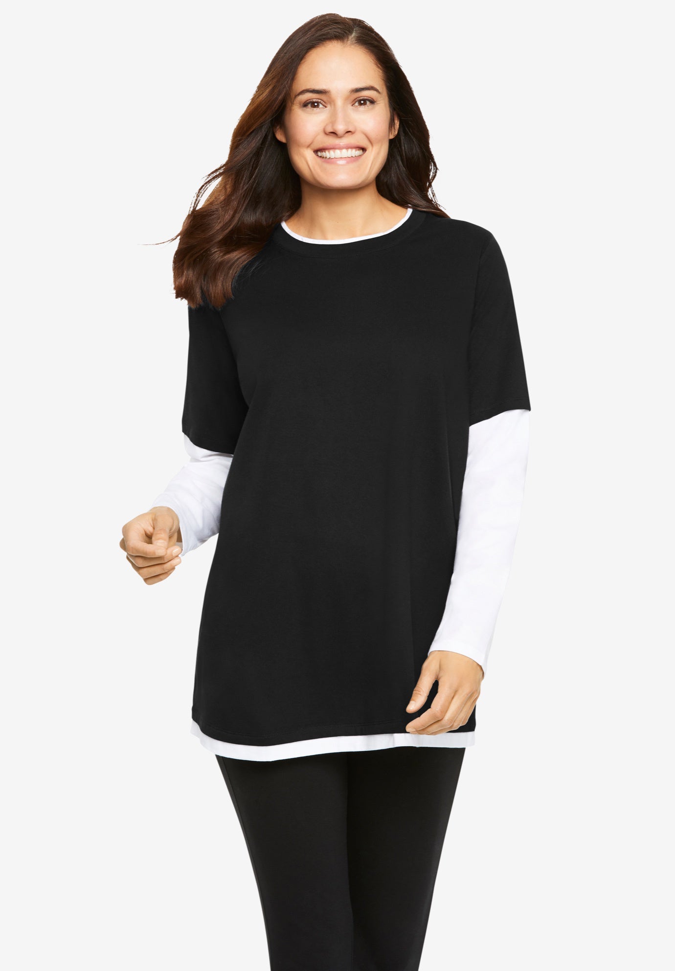 Layered-Look Crewneck Tee image number 0