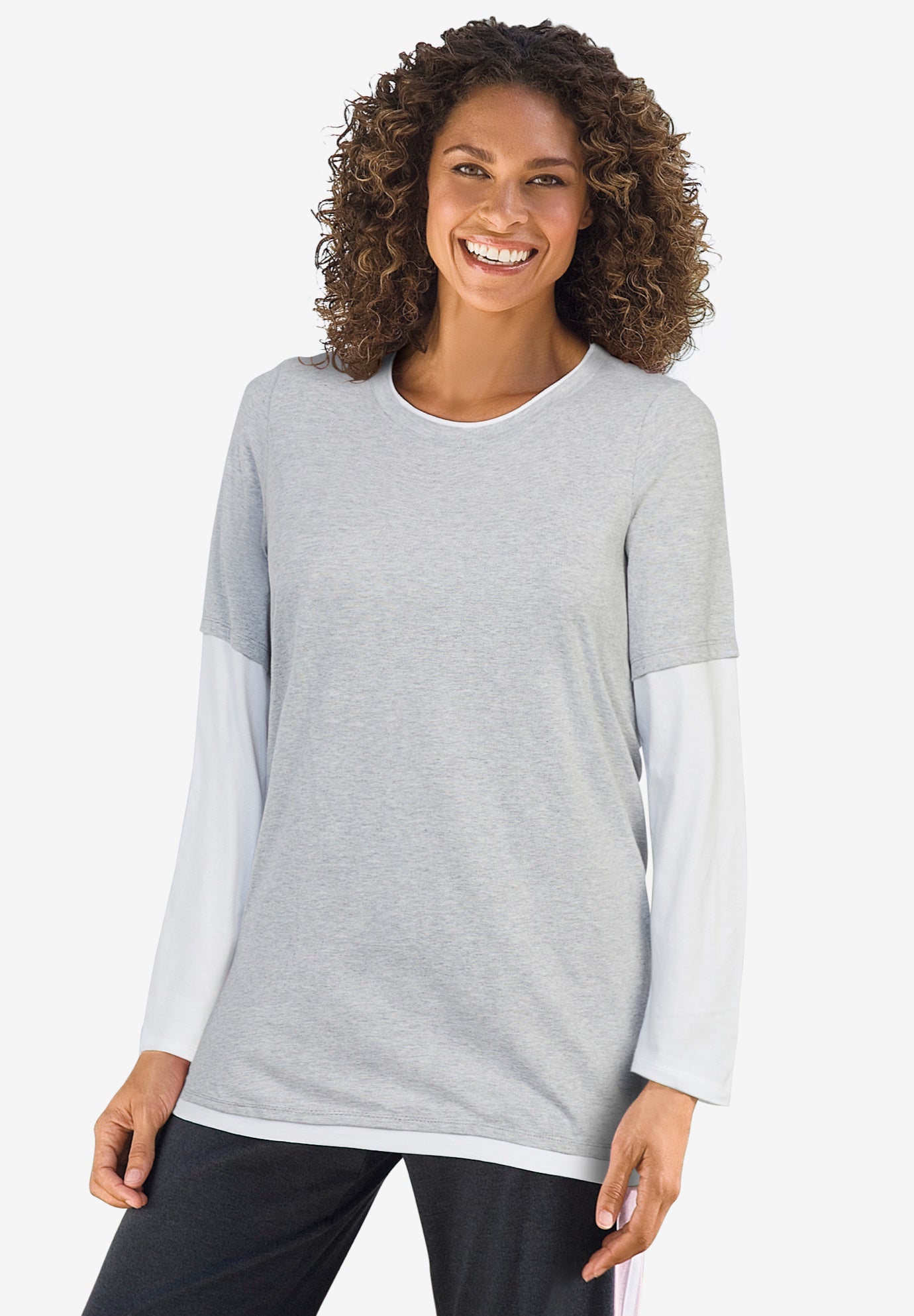 Layered-Look Crewneck Tee image number 0