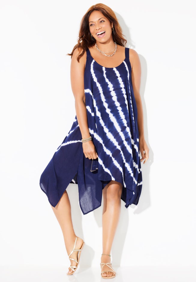 Tie-Dye Flare Cover Up Dress image number null