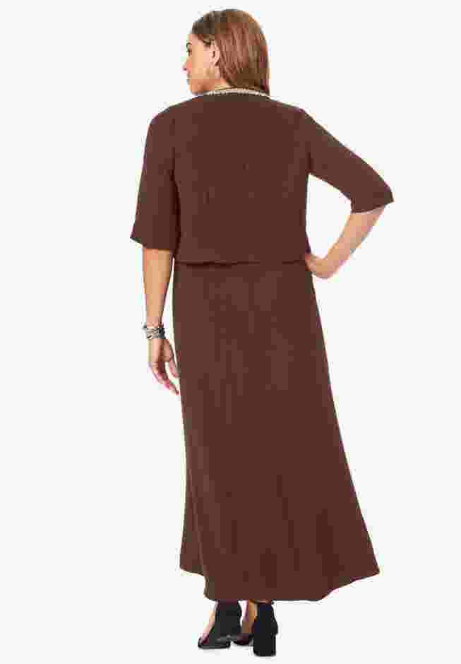 2-Piece Beaded Jacket Dress image number 1