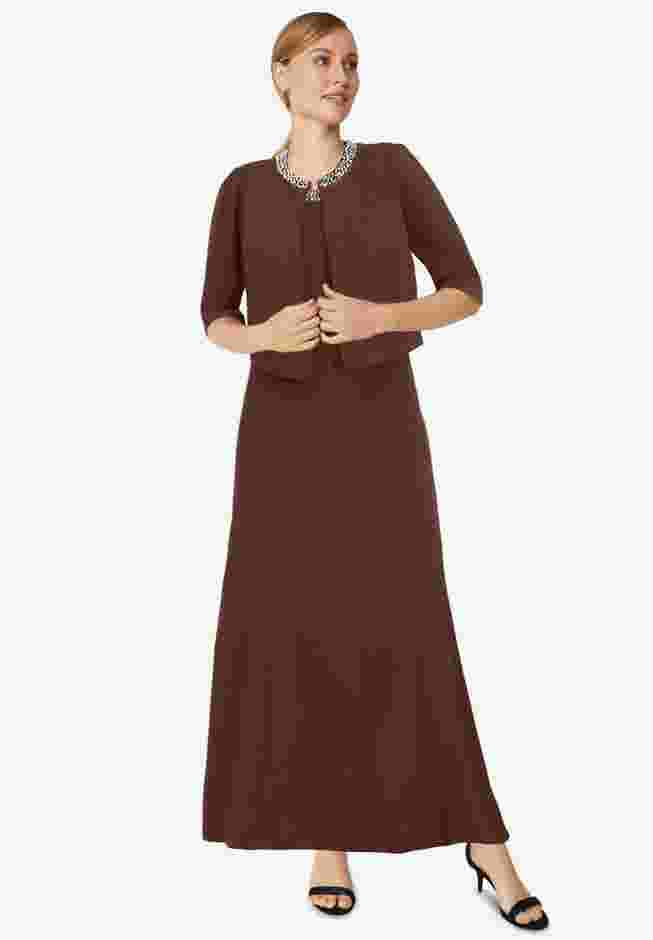 2-Piece Beaded Jacket Dress image number 0