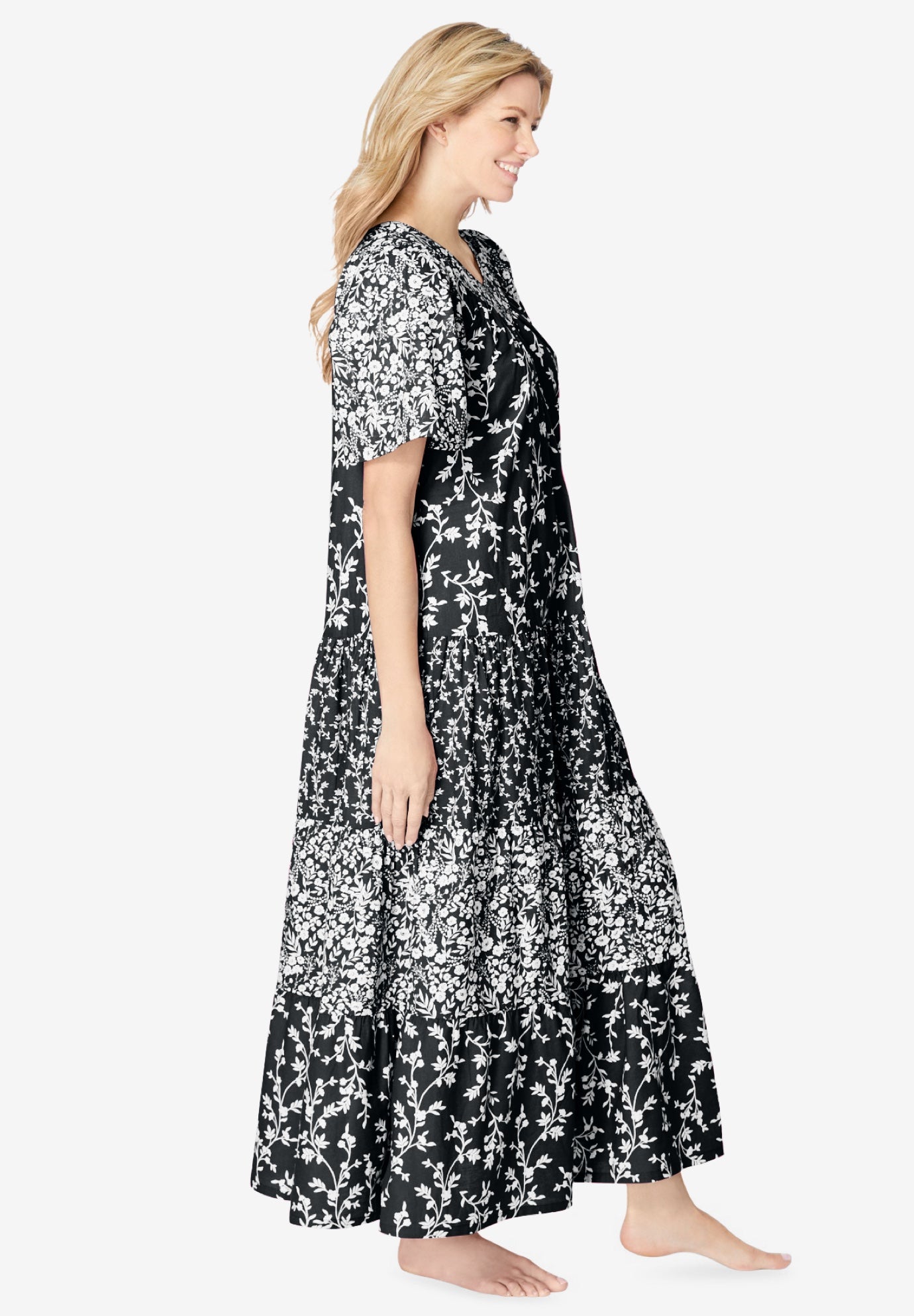 Long Tiered Print Lounger image number 2