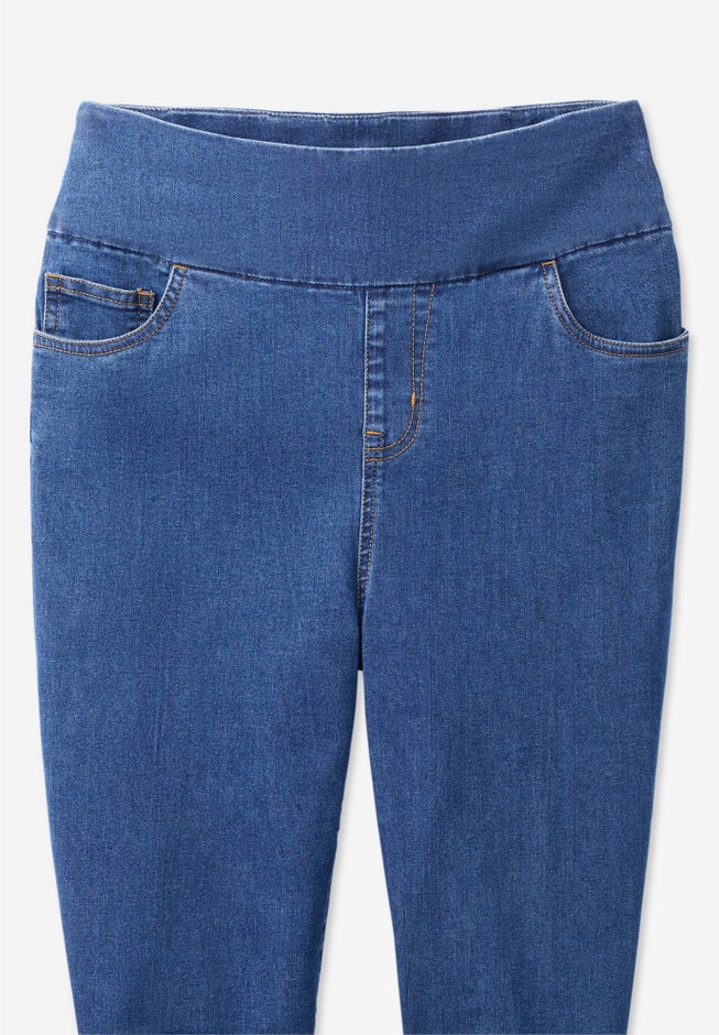 Flex-Fit Pull-On Slim-Leg Denim Jean image number null