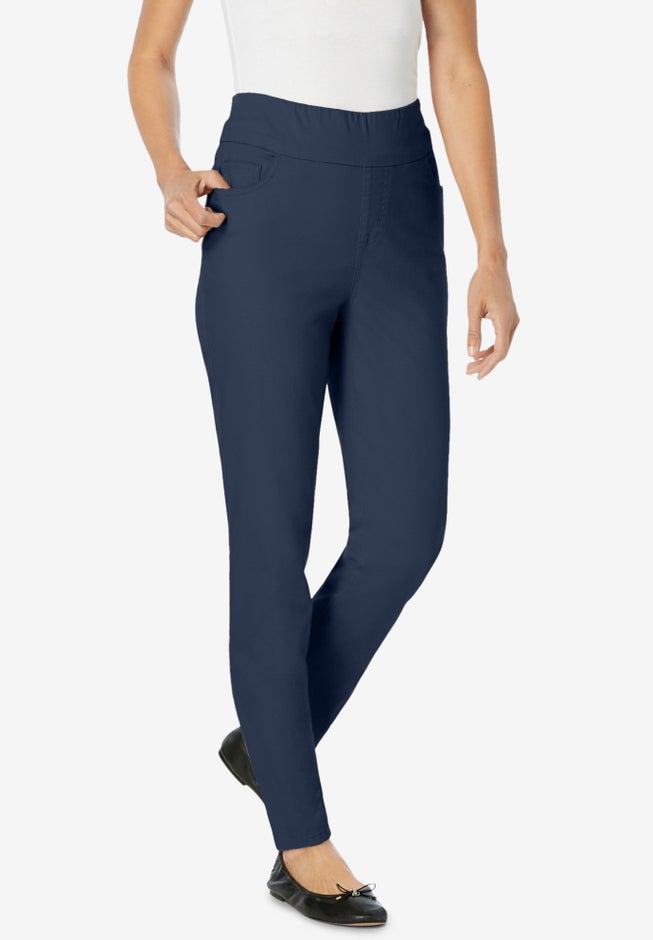 Flex-Fit Pull-On Slim-Leg Denim Jean image number null