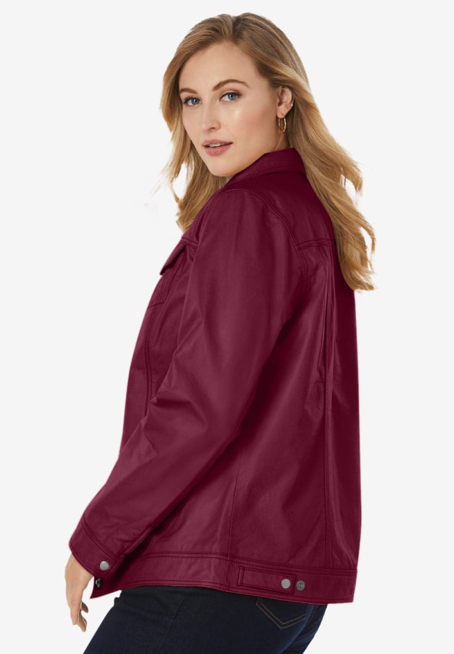 Denim Style Leather Jacket image number 2