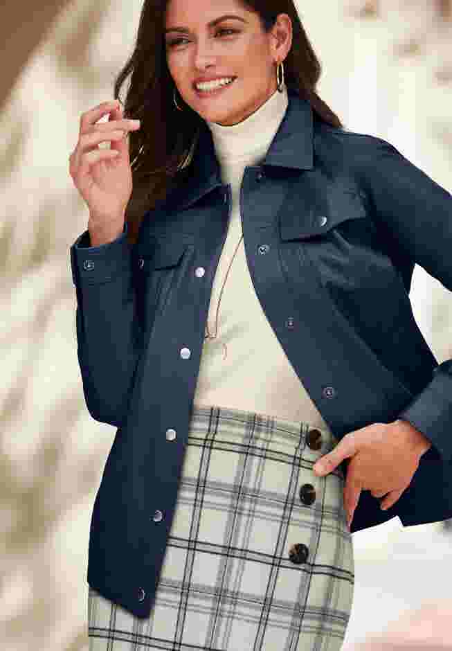 Denim Style Leather Jacket image number 3