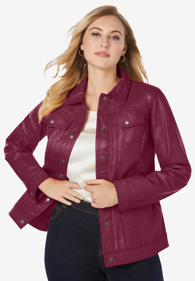Denim Style Leather Jacket image number 0