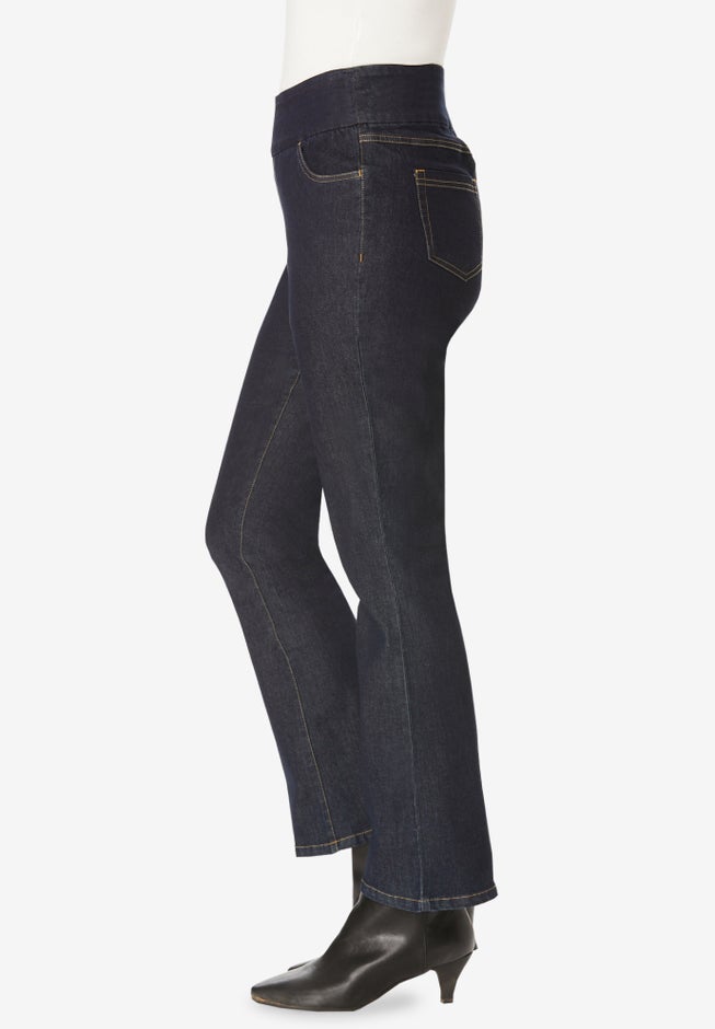 Flex-Fit Pull-On Bootcut Gap-Free Stretch Denim Jeans image number 2