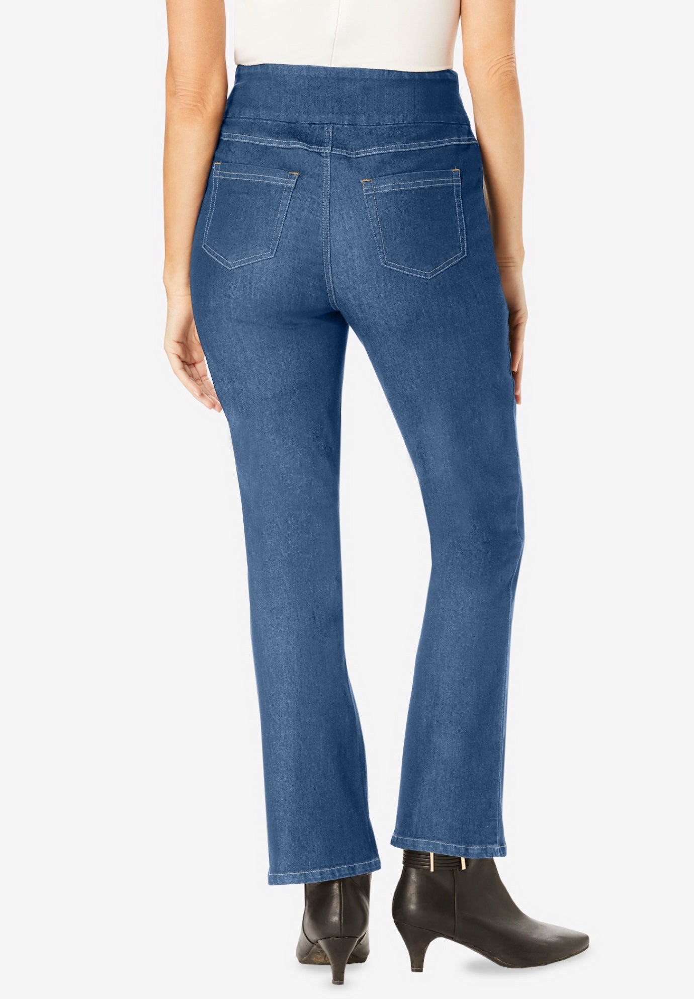 Flex-Fit Pull-On Bootcut Gap-Free Stretch Denim Jeans image number 1