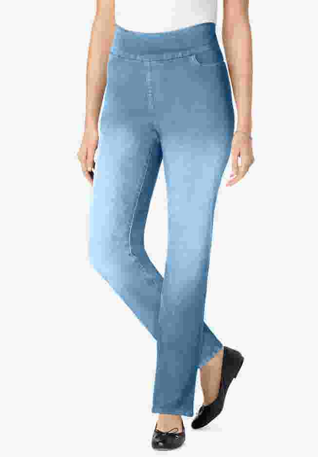 Flex-Fit Pull-On Bootcut Denim Jean image number 0