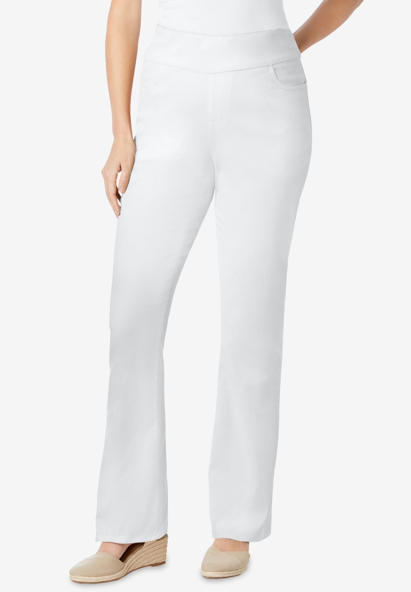 Flex-Fit Pull-On Bootcut Gap-Free Stretch Denim Jeans image number 0