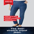 Pull-On Flex-Fit Elastic-Waist Stretch Denim Skirt image number null