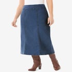 Pull-On Flex-Fit Elastic-Waist Stretch Denim Skirt image number null