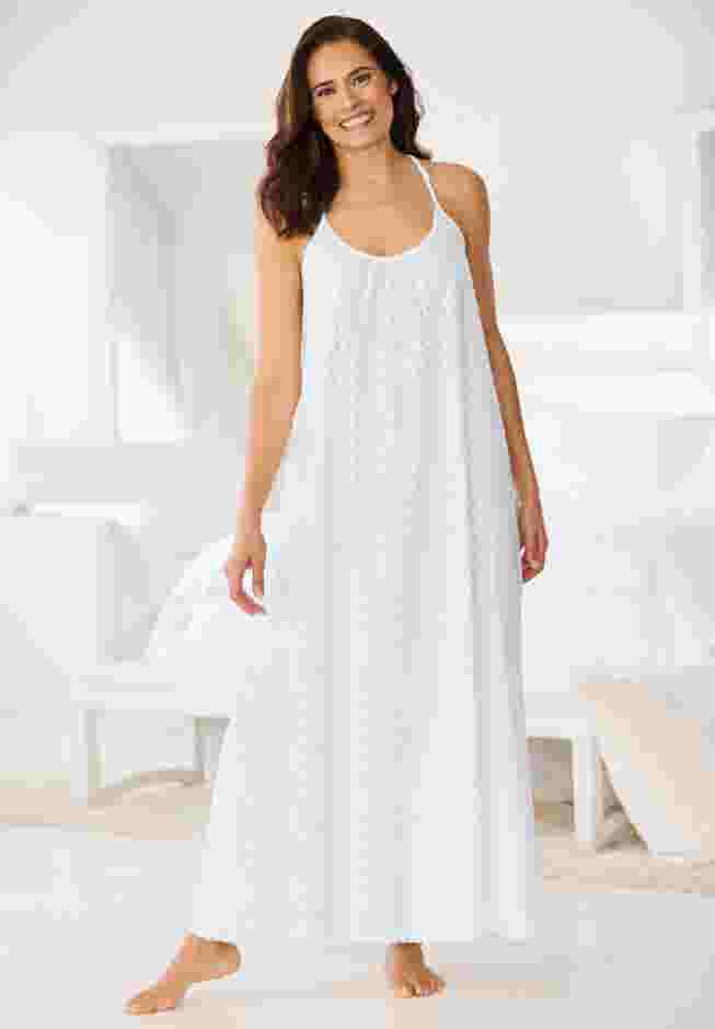 Breezy Eyelet Knit Long Nightgown image number 4