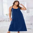 Breezy Eyelet Knit Long Nightgown image number null