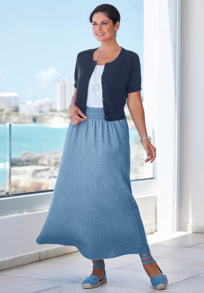 Chambray Maxi Skirt image number 3