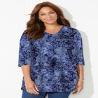 Easy Fit 3/4-Sleeve V-Neck Tunic image number null