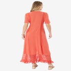 Hand-Crinkled Lace-Panelled Boho Dress image number null