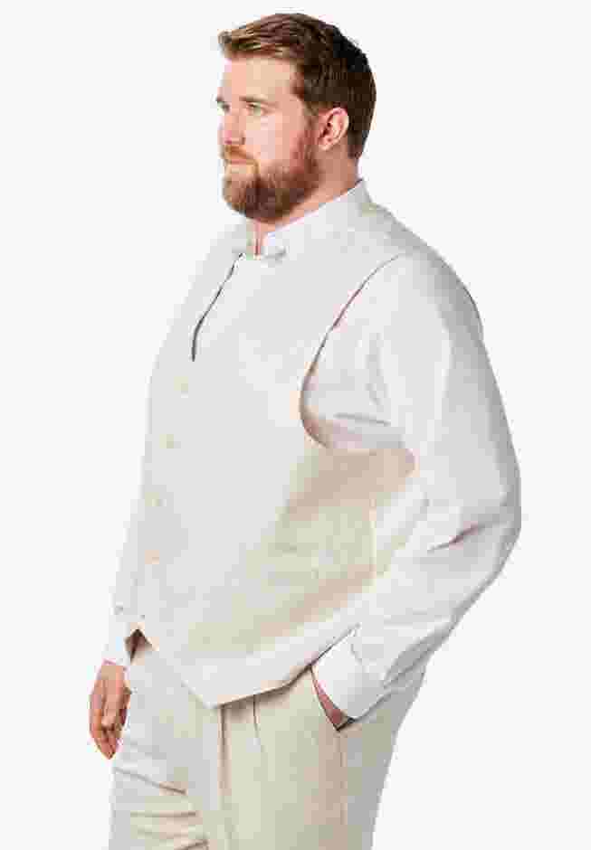 KS Island™ Linen Blend 5-Button Suit Vest image number 1
