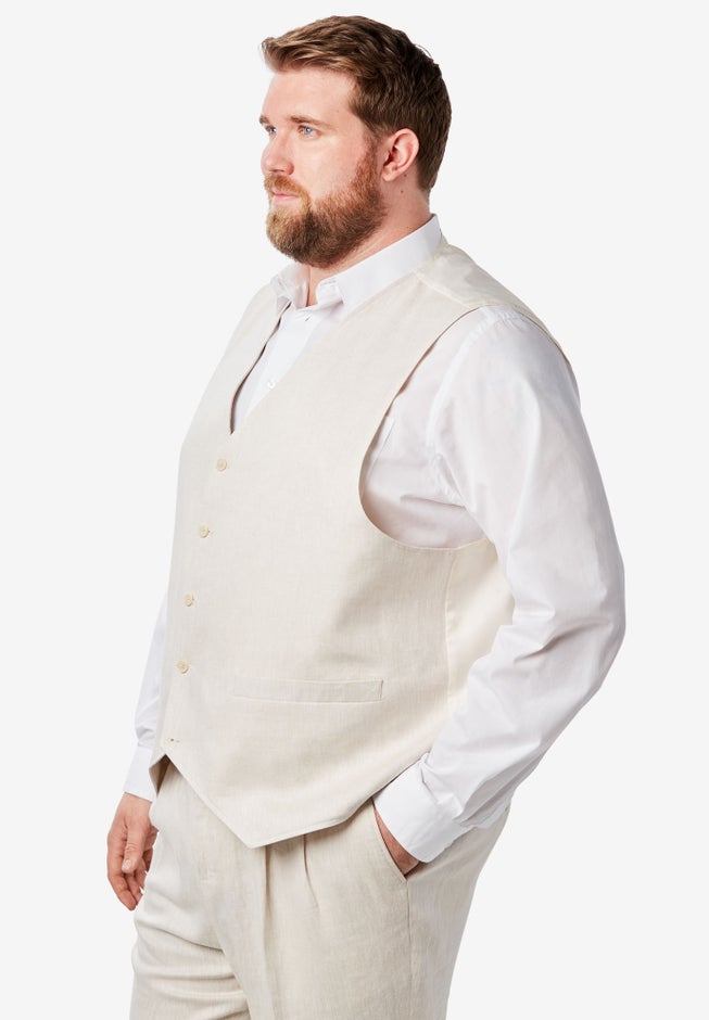KS Island™ Linen Blend 5-Button Suit Vest image number null