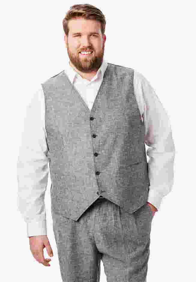KS Island™ Linen Blend 5-Button Suit Vest image number 2