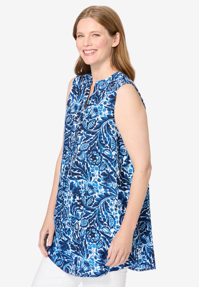 Sleeveless Tab-Front Tunic image number 2