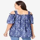 Printed Cold-Shoulder Blouse image number null