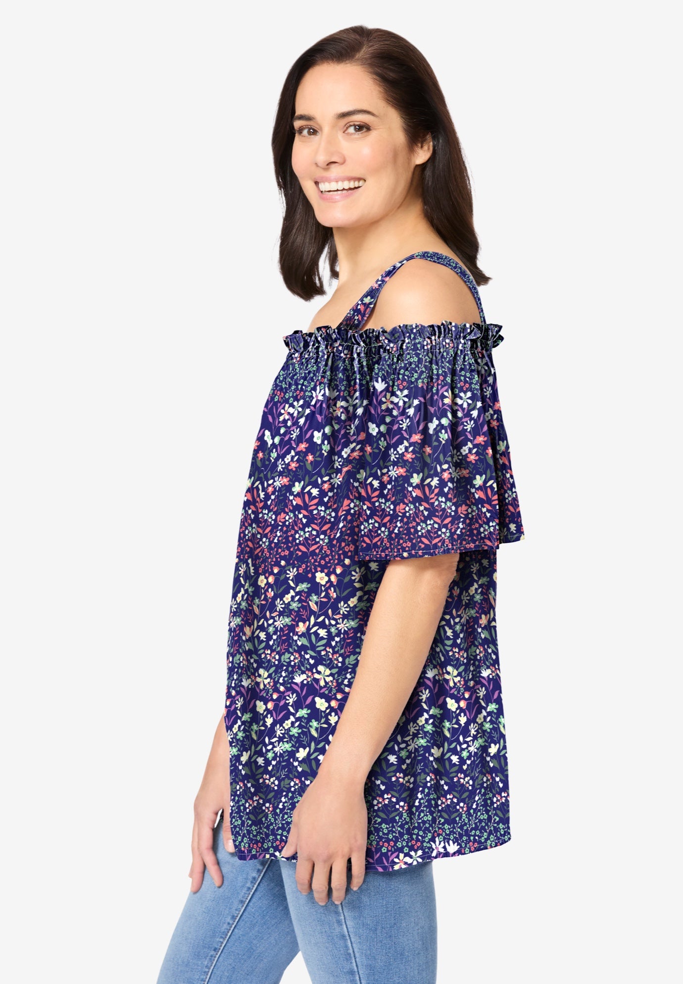 Printed Cold-Shoulder Blouse image number 2