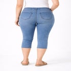 Mid-Rise Stretch Denim Capri Jegging image number null