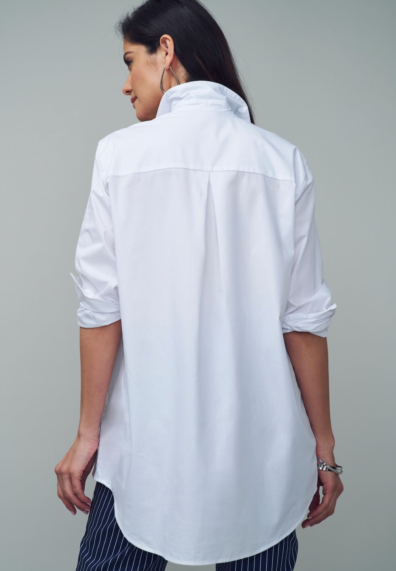 Stretch Cotton Oversized Poplin Shirt image number 2