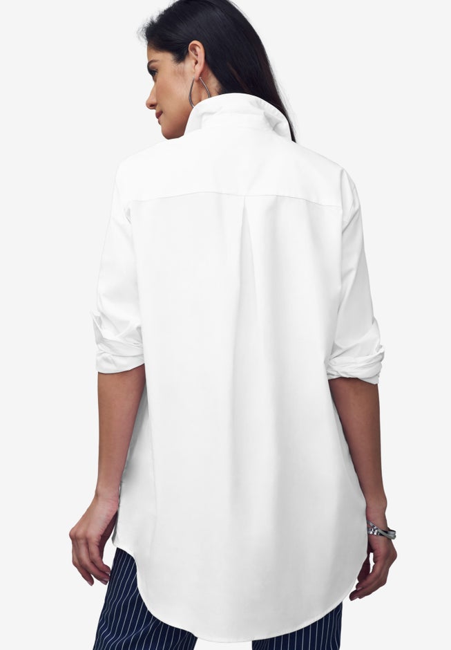 Stretch Cotton Oversized Poplin Shirt image number 2