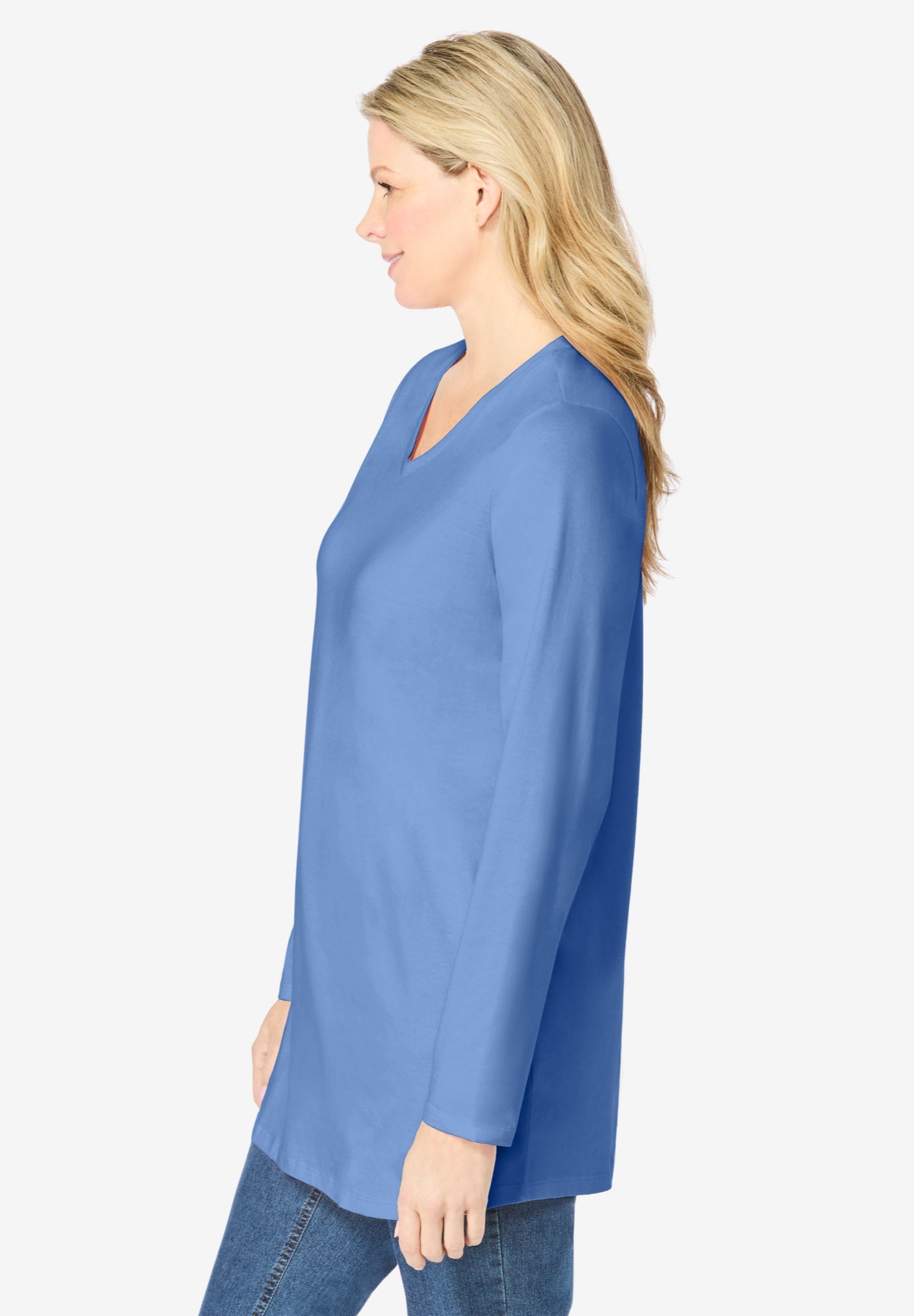 Perfect Long-Sleeve V-Neck Tunic image number 2