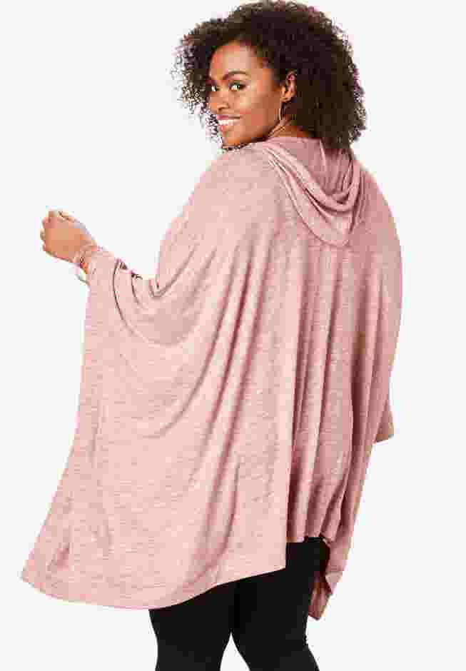 Supersoft Hoodie Poncho with Zip Front image number 1