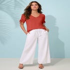 Plus Size Ruched Sleeve Ultra Drape Tunic image number 0
