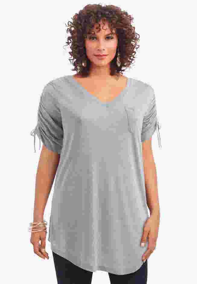 Ruched Sleeve Ultra Femme Tunic image number 0