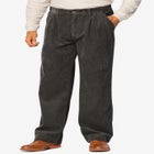Expandable Waist Corduroy Pleat-Front Pants image number null