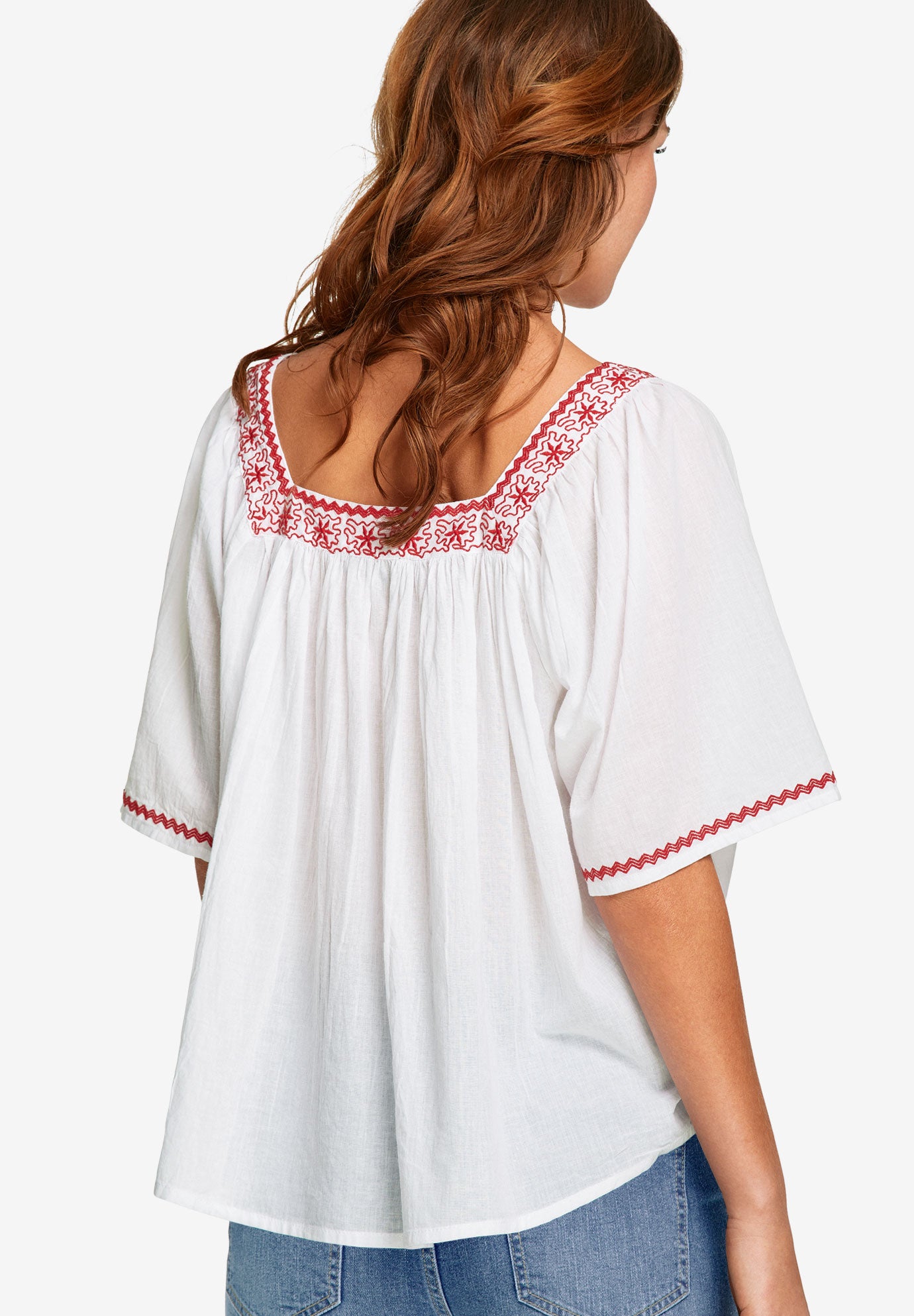 Embroidered Gauze Blouse image number 1