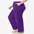 7-Day Knit Ribbed Straight-Leg Pull-On Pants image number null