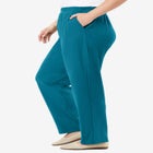 7-Day Knit Ribbed Straight-Leg Pull-On Pants image number null