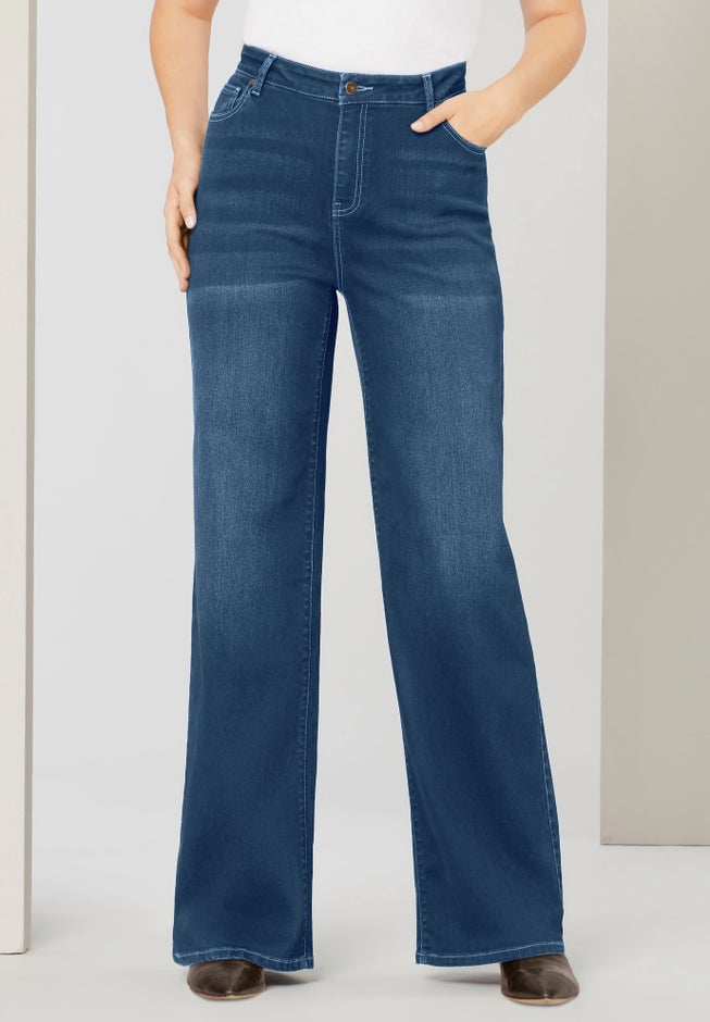 Plus Size 24/7 Stretch Wide Leg Jean image number 3